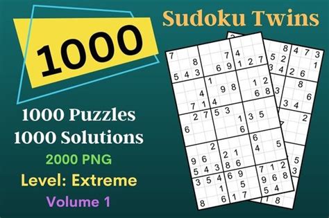 1000 Sudoku Twins Extreme Level Graphic By Puzzles Planners And Journals · Creative Fabrica