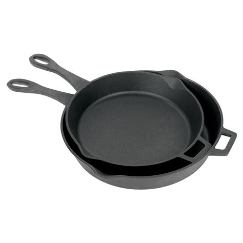 Bayou Classic 2 Piece Cast Iron Skillet Set 12 And 14 Cast Iron