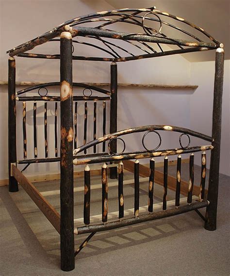 This is a very unique and cool looking rustic king canopy log bed for sale. Rustic Old World Hickory - Hickory Canopy Bed ...sweet ...