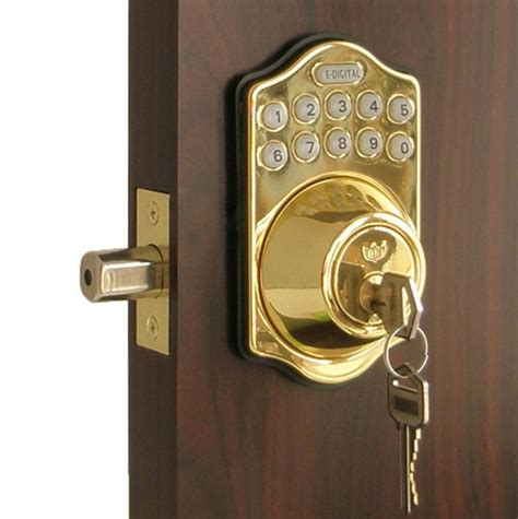 Lockey E Digital Keyless Electronic Deadbolt Door Lock Bright Brass
