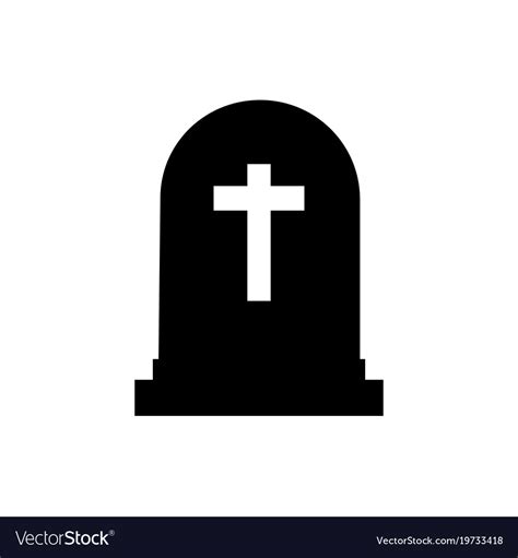 Download Halloween grave icon gravestone Royalty Free Vector Image