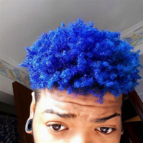 Black hair is the darkest and most common of all human hair colors globally, due to larger populations with this dominant trait. (15) Tumblr | Boys blue hair