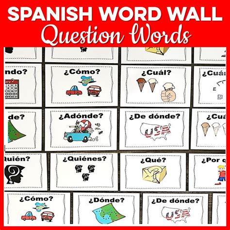 Spanish Question Words Word Wall Español