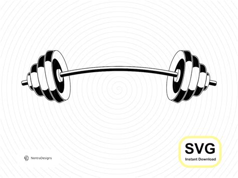 Heavy Barbell SVG For Weight Lifting Fitness Bodybuilders Pumping Muscle Iron On Instant