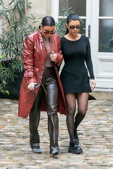 Kourtney Kardashian Black Prada Leather Boots Street Style Paris 2020 On Sassy Daily Kourtney