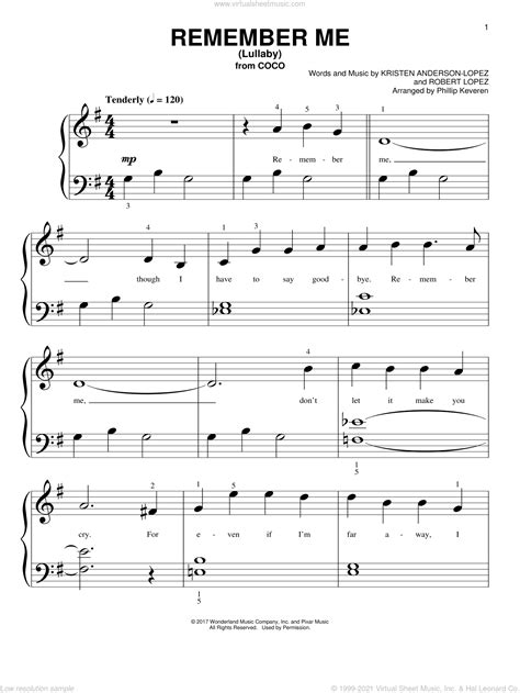 Lopez Remember Me Lullaby From Coco Arr Phillip Keveren Sheet