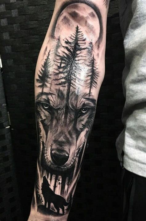 Wild Beauty 15 Top Wolf In The Forest Tattoo Designs