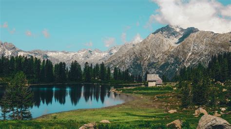 Fondos De Pantalla Naturaleza Paisaje Montañas Lago Casa Agua