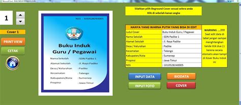 Setelah login, anda akan di arahkan ke halaman registrasi data wp. Warung Belajar Excel: BUKU INDUK PEGAWAI