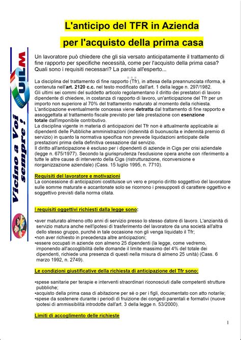 Anticipazione Tfr Liquidazione Uilm Provincia Di Cuneo