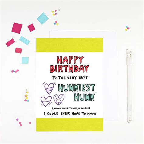The perfect cards to compliment your partner and tell them exactly how you're going to celebrate with ridiculously rude or cute designs for boyfriends and girlfriends, husbands and wives. Happy Birthday Hunk Birthday Card For Boyfriend | Birthday cards for boyfriend, Birthday cards ...