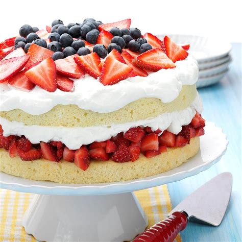 Layered Strawberry Cream Cake Recipe Taste Of Home