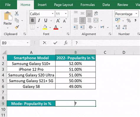 Mode Excel Function Formula Examples How To Use