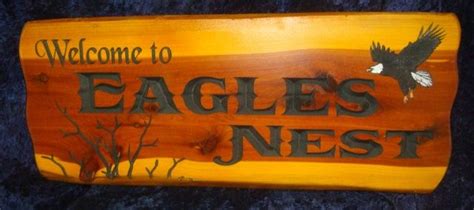 Cabin Sign Welcome To Eagles Nest Cabin Signs Personalized Signs For