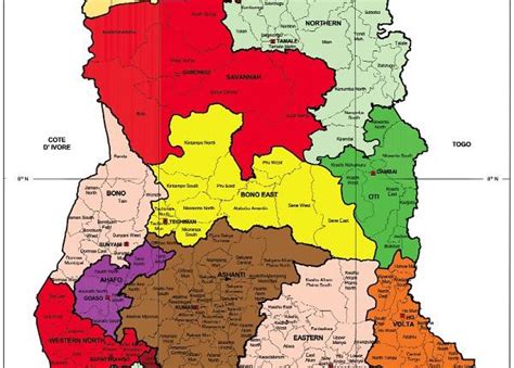The 16 Regions Of Ghana And Their Capitals