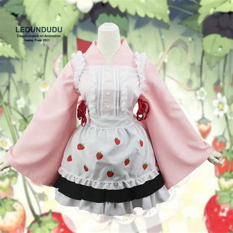 Fashion Anime Cardcaptor Sakura Cosplay Costumes Sakura Strawberry Maid