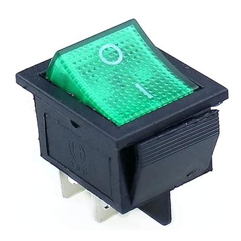 Buy KCD4 DPST 16A 250V ON OFF 4 Pin Rocker Switch With Green Light