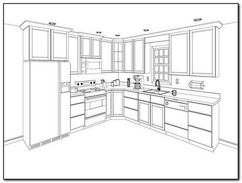 Kitchen Cabinet Templates Drawer Pulls Sketch Coloring Page