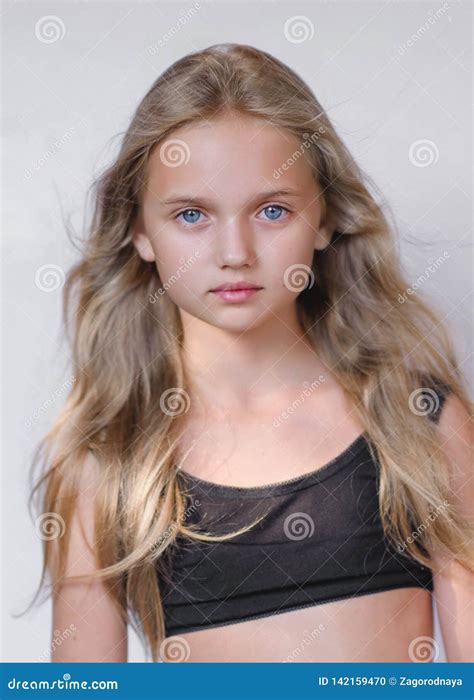 Portrait Of Little Model Girl Stock Photo Image Of Childhood Little