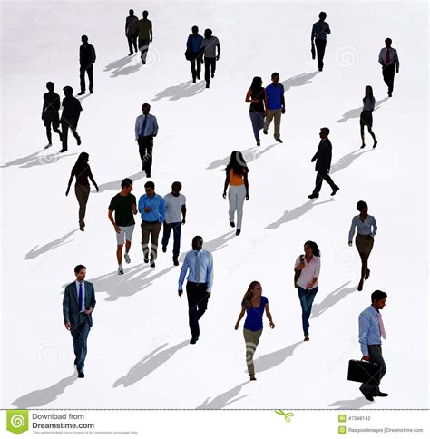 Crowd Diverse People Walking Isolated Concept Stock Photo - Image of multicolored, ethnicity ...