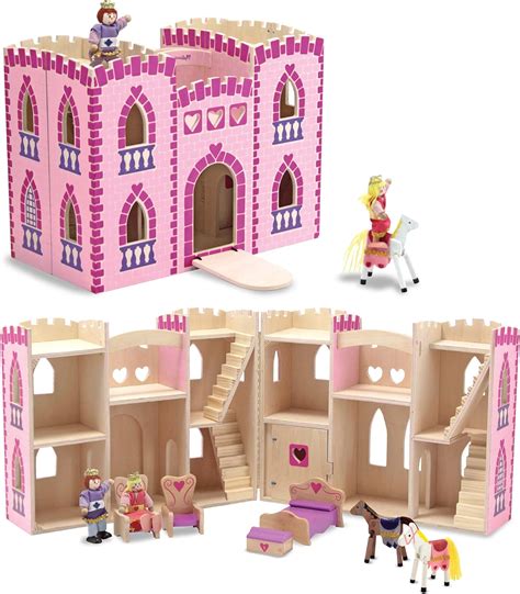 Melissa And Doug Wooden Fold And Go Princess Castle Toy Wooden Toy