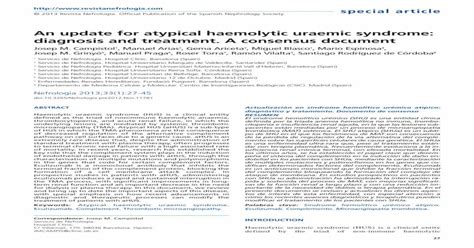 An Update For Atypical Haemolytic Uraemic Syndrome Digitalcsices