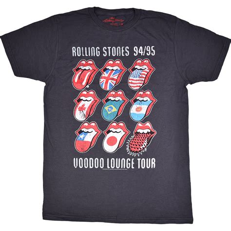 Rolling Stones Voodoo Tongues Vintage Grey T Shirt Tee Liquid Blue