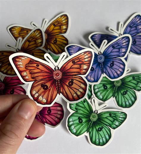 Mariposa Pegatinas De Vinilo Brillante Pequeñas Pegatinas Etsy