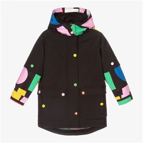 Stella Mccartney Kids Black Multi Coloured Coat Childrensalon Outlet
