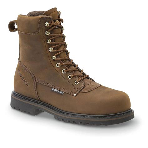 Mens Carolina® Waterproof 8 Steel Toe Work Boots Copper 202147