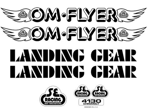 Se Racing Om Flyer Frame And Fork Decal Kit Black Planet Bmx