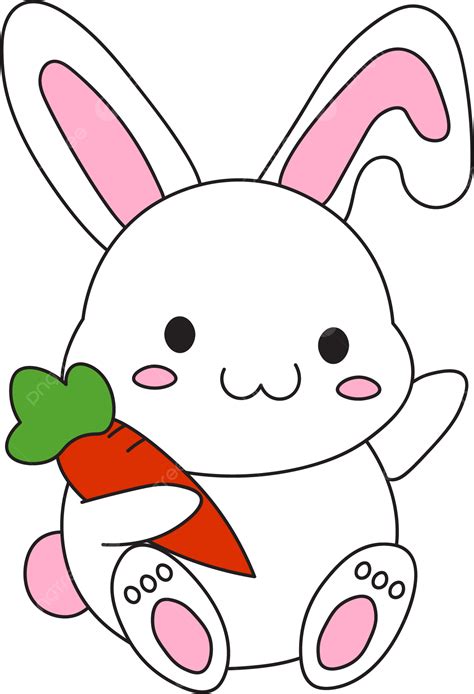 أرنب يحمل الجزرة أرنب تشيبي أرنب ظريف PNG والمتجهات للتحميل مجانا