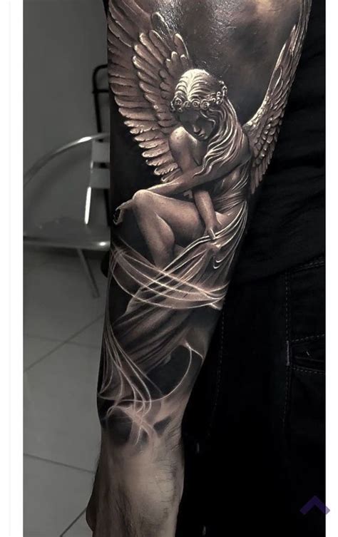 Angel Sleeve Tattoo Fallen Angel Tattoo Realistic Tattoo Sleeve Men