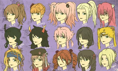 15 best anime hairstyles of all time. Female Anime Hairstyles by Kaniac101 on DeviantArt