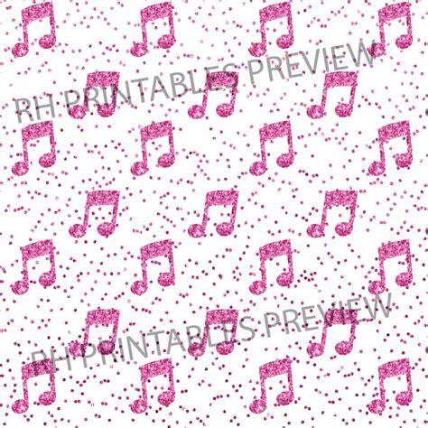 Glitter Music Notes Digital Paper Instant Download 12x12 Etsy