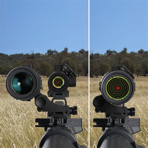 Red Dot Sight Magnifier With Flip To Side Mount Feyachi M36 15x 5x