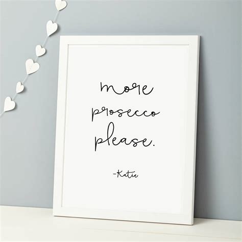 Personalised More Prosecco Please Print By Thispaperbook
