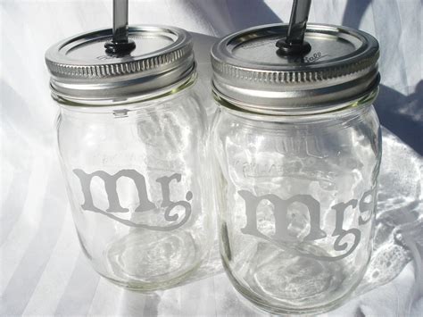 Mr And Mrs Mason Jar Wedding Toasting Glasses YOU CHOOSE Etsy