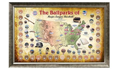 X Mlb Ballpark Map With Game Used Dirt Free Returns Baseball