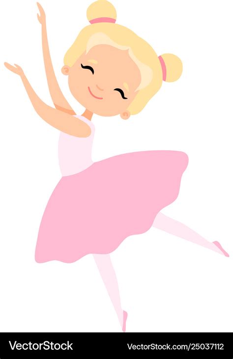 Cute Little Ballerina Dancing Girl Ballet Dancer Vector Image