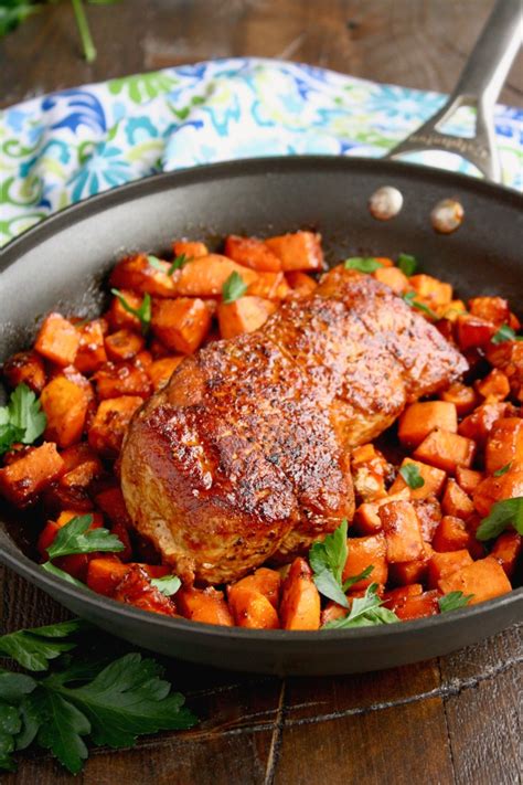 Push all of the aromatics under each pork shank and create packets with the parchment to enclose each shank. Sriracha-Roasted Pork with Sweet Potatoes