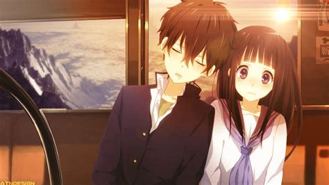 Anime, couple, cute, love, pretty, red, romantic, snow, train. Couples Anime Wallpapers - Wallpaper Cave