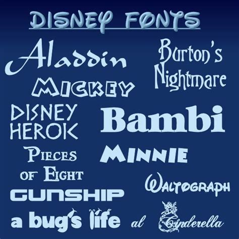 Awesome Free Fonts Inspired By Walt Disney Creations Nice For
