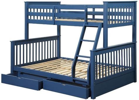 Acme Furniture Harley Ii Navy Blue Twinfull Storage Bunk Bed Monte
