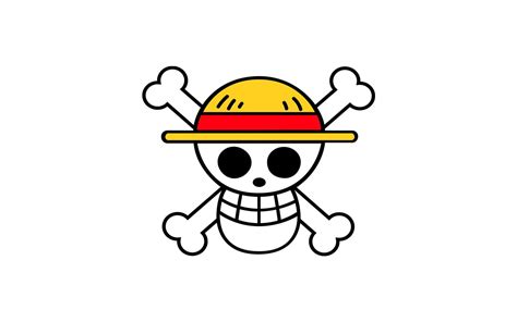 One Piece Anime White HD Strawhat Pirates Logo Cartoon Comic Anime