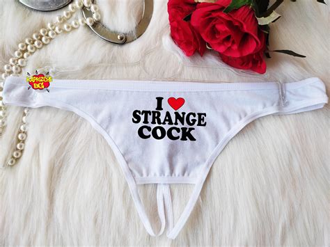 I Love Strange Cock Sexy Crotchless Panties Hot Wife Clothing Etsy Denmark