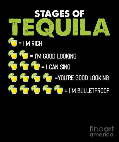 Stages Of Tequila Funny Tequila Drinker T Digital Art By Thomas Larch