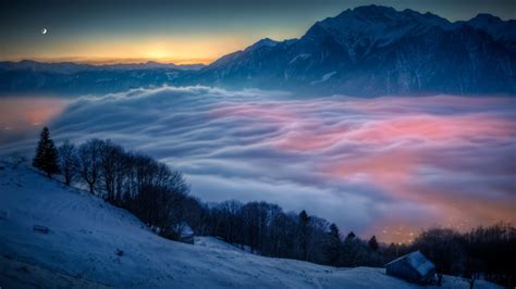 Hintergrundbilder 1920x1080 Px Wolken Hütte Landschaft Nebel