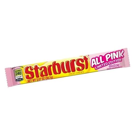 Starburst All Pink Strawberry Fruit Chews 207 Oz Bar All City Candy