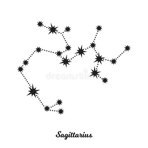 Sagittarius Zodiac Constellation Vector Illustration In The Style Of